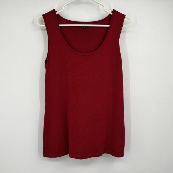 Ann Klein Womens Layering Basic Tank L Sill Blend Maroon Minimalist Business - Picture 1 of 8